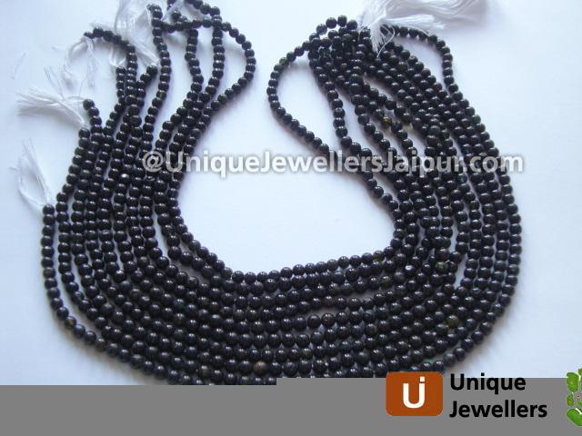 Black Turmuline Plain Round Beads